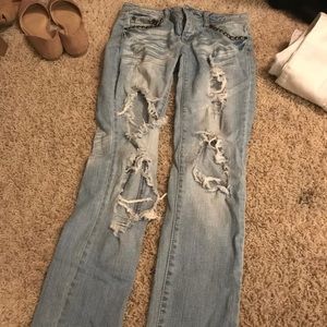 super ripped jeans light wash